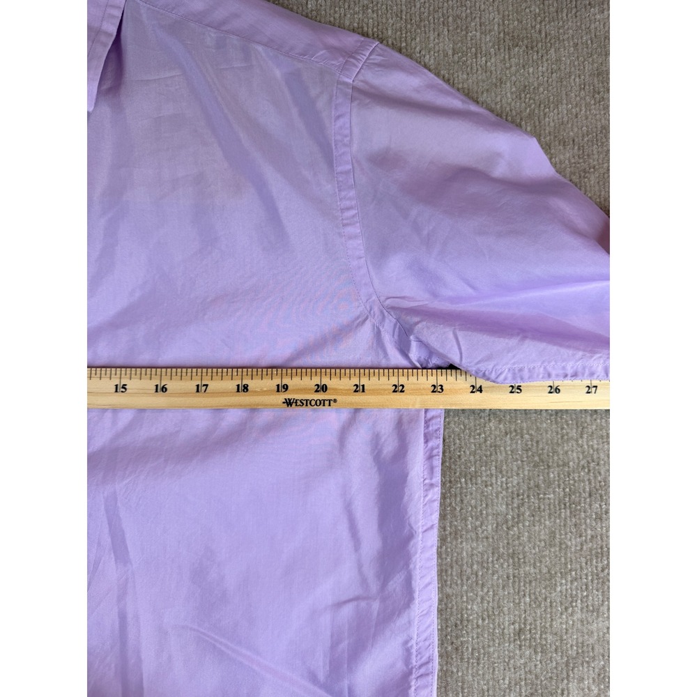 Robert Graham Tailored Fit Mens L Button‎ Down Shirt Lavender Cotton Silk - Picture 5 of 15
